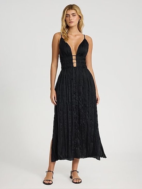 Express Dresses & Skirts - Express Black Strappy V-Neck Maxi Dress size medium